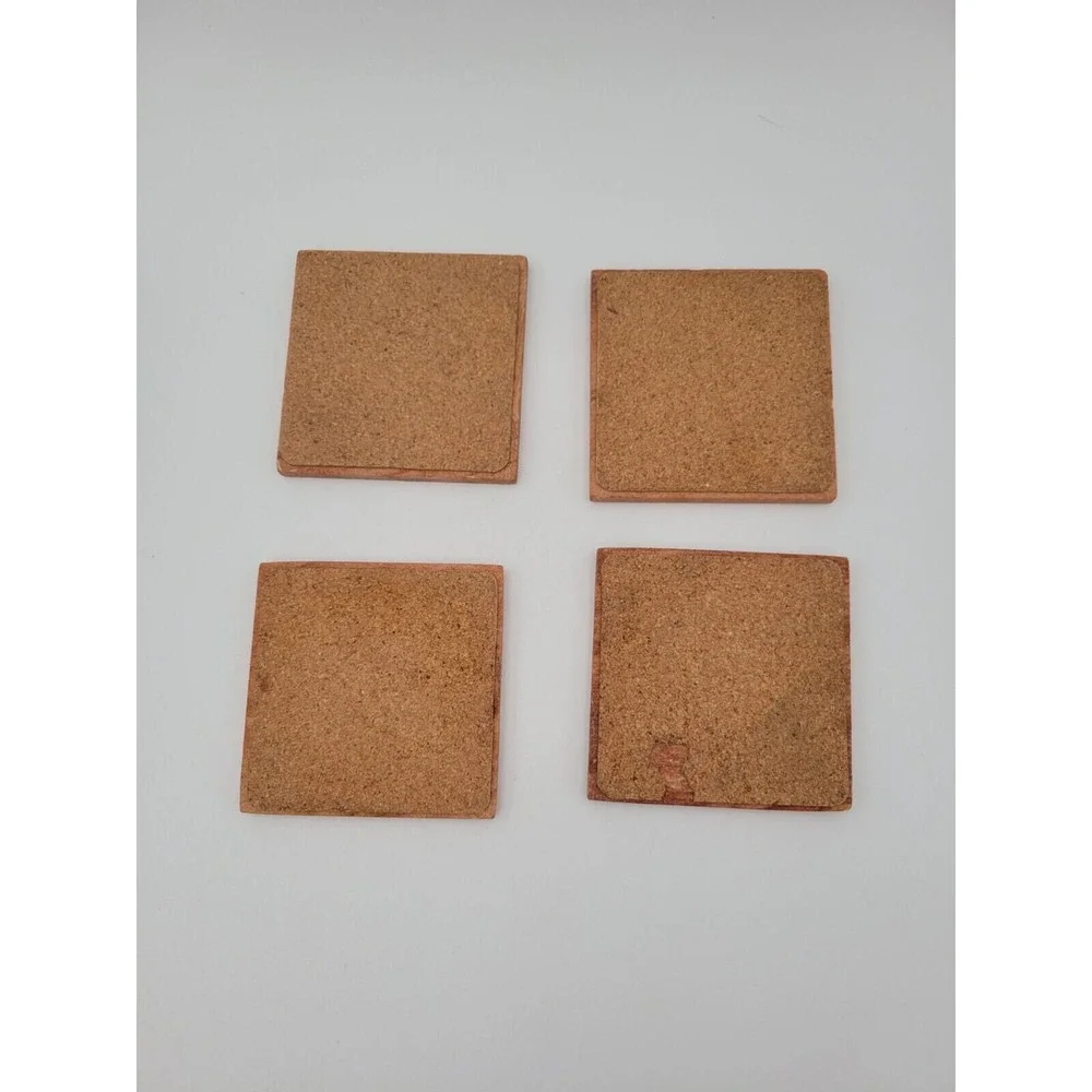 Vintage Sandstone Coasters Set Of 4 Horse‎ Head Design 3.5